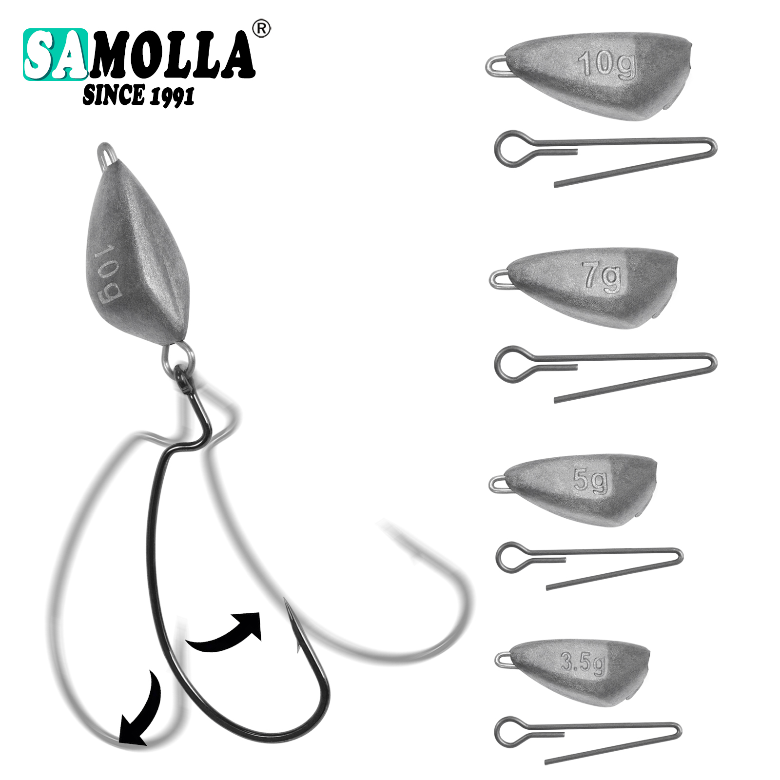 SAMOLLA 5 pièces poids de pêch - Fishing Hook Jig avis et prix